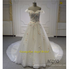 Factory Price off Shoulder Wedding Dress Bridal Gown